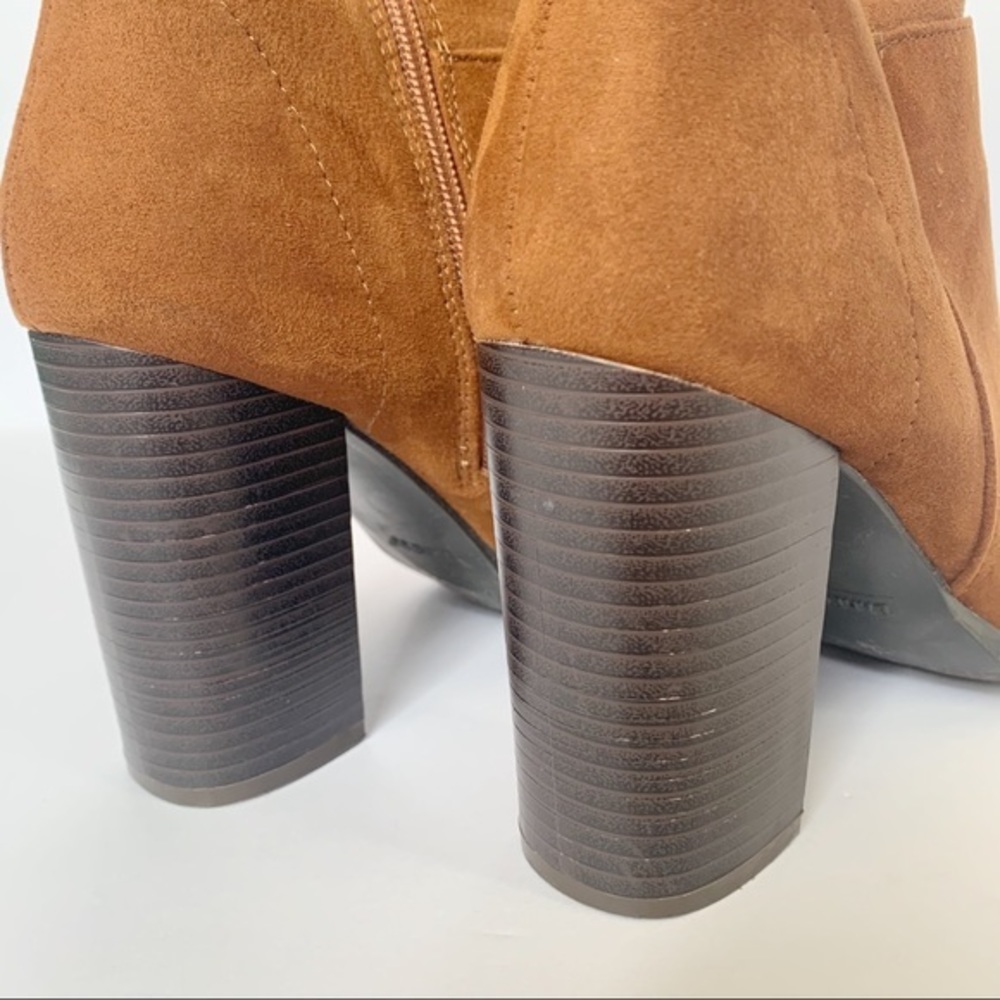 Bamboo Heel Brown Suede Boots Chestnut Color Sz‎ 7 - Picture 4 of 10
